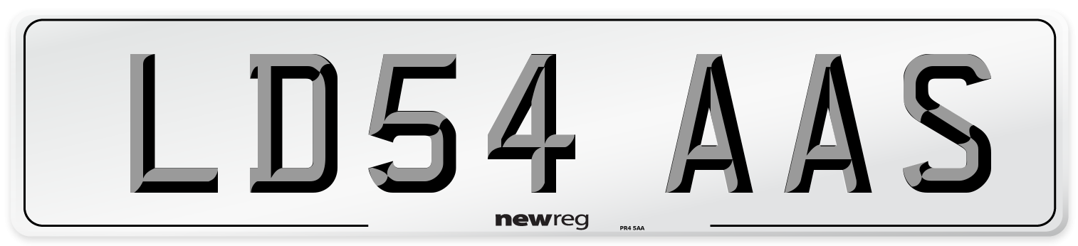 LD54 AAS Number Plate from New Reg